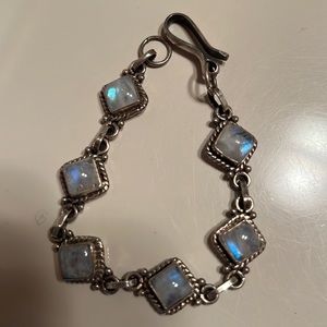 Moonstone and silver bracelet